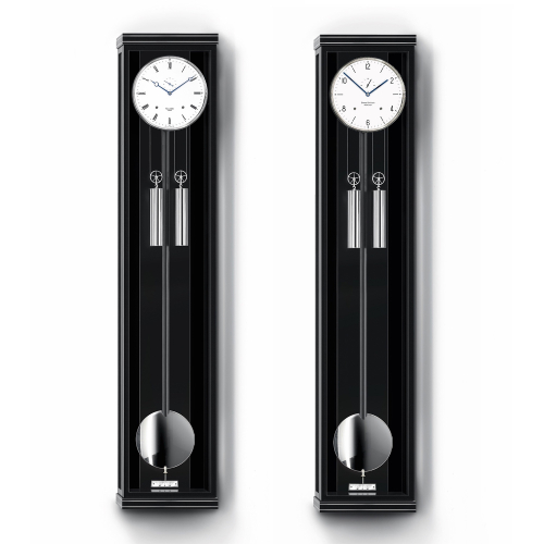 Präzise Wanduhr Classica S 130 M von Erwin Sattler mit poliertem Pendel und Doppelseilzug