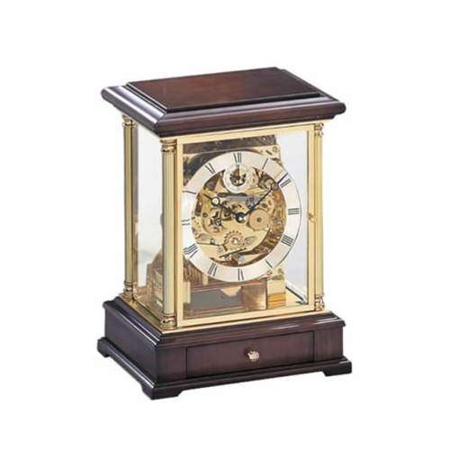 Kieninger Tischuhr 1266-23-01 mit offenem Zifferblatt und sichtbarem Uhrwerk