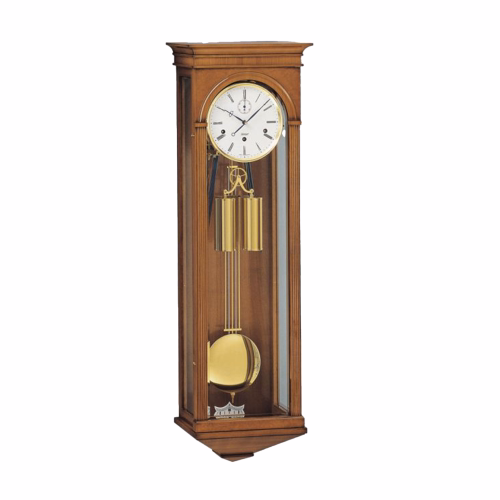 Klassische Kieninger Wanduhr 2512-42-01 im Kirschbaum Antik Gehäuse mit weißem Zifferblatt