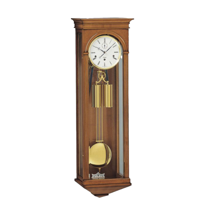 Klassische Kieninger Wanduhr 2512-42-01 im Kirschbaum Antik Gehäuse mit weißem Zifferblatt