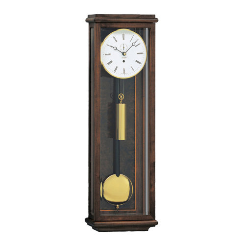 Kieninger Wanduhr 2851-23-01 – Klassischer Regulator in Nussbaum mit goldfarbenem Pendel.