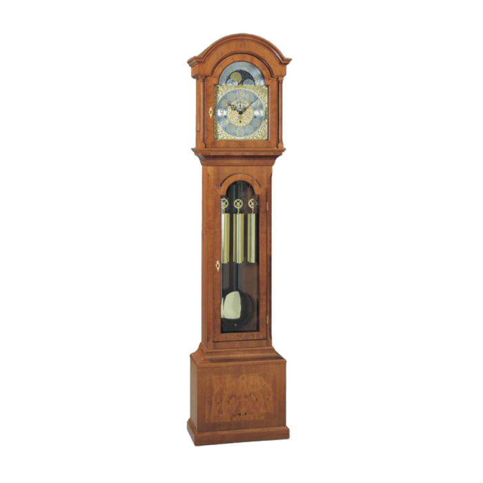Kieninger Standuhr 0105-46-02 – klassische Standuhr im englischen Stil mit Nussbaumgehäuse und verziertem Zifferblatt