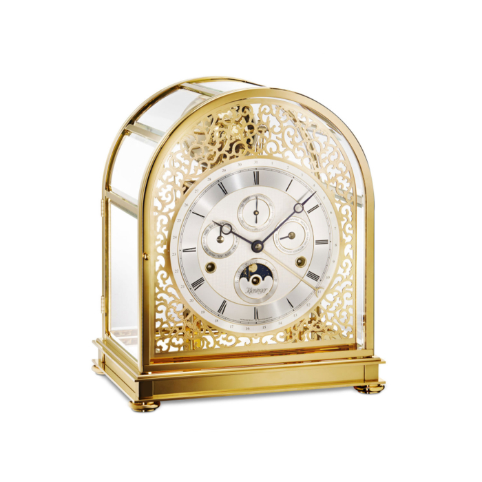Kieninger - Tischuhr 1709-06-01 „Kupola“ – Meisterwerk in Gold mit Mondphase & 24-Karat-Goldauflage
