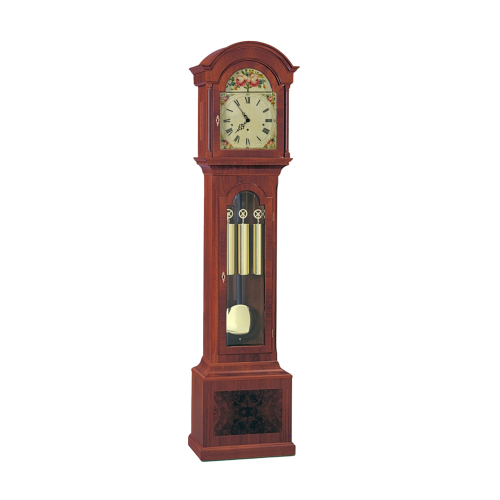 Kieninger Standuhr 0105-31-05 – klassische Mahagoni-Standuhr mit handbemaltem Zifferblatt