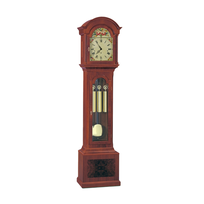 Kieninger Standuhr 0105-31-05 – klassische Mahagoni-Standuhr mit handbemaltem Zifferblatt