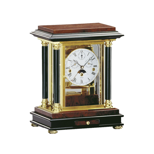 Kieninger Tischuhr 1246-82-02 Fidelio im klassischen Design mit vergoldeten Elementen und weißem Zifferblatt