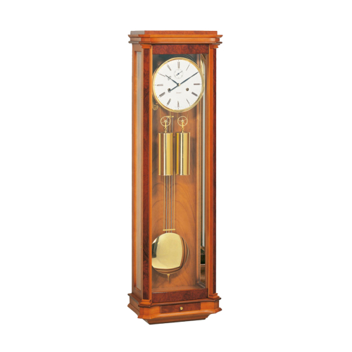 Handgefertigte Regulator-Wanduhr Kieninger 2171-41-01 in Kirschbaum mit edlen Messingelementen.