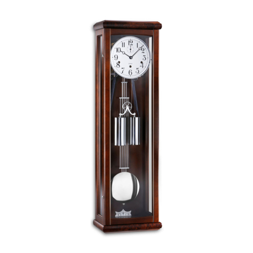 Handgefertigte Präzisions-Wanduhr Kieninger 2174-23-02 im Nussbaum-Finish – traditionelle Eleganz für Wohnräume.