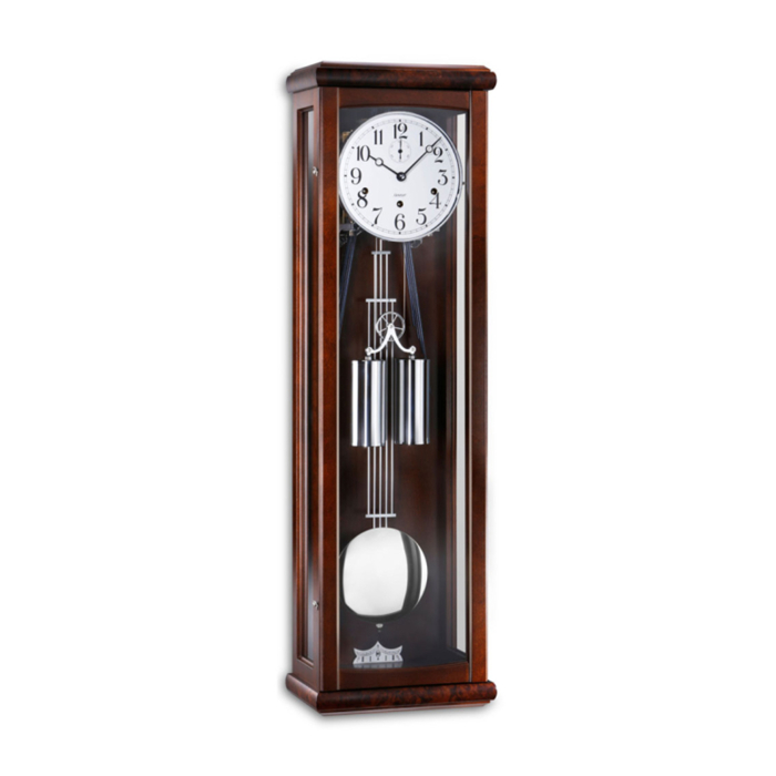Handgefertigte Präzisions-Wanduhr Kieninger 2174-23-02 im Nussbaum-Finish – traditionelle Eleganz für Wohnräume.