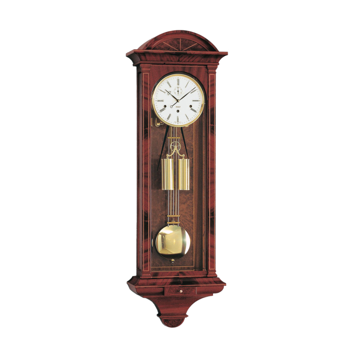Kieninger 2542-31-01 – Elegante Seilzuguhr im traditionellen Stil mit Messingpendel und Emaillezifferblatt.