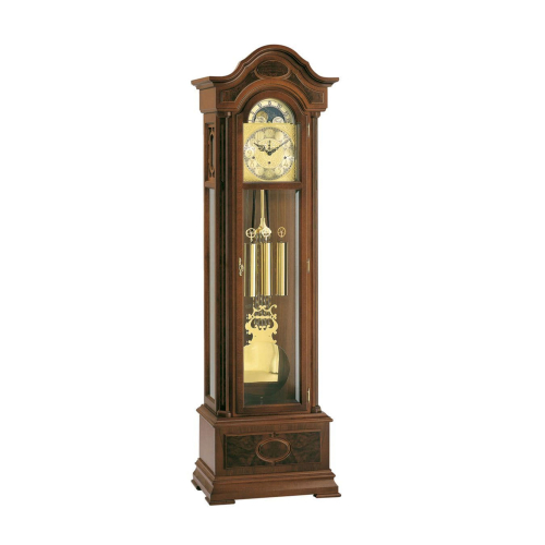 Kieninger Standuhr 0107-23-01 in Nussbaum antik mit verglaster Front und Pendel