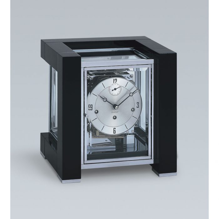 Kieninger Tischuhr 1266-96-03 Schwarz verchromtes Uhrwerk