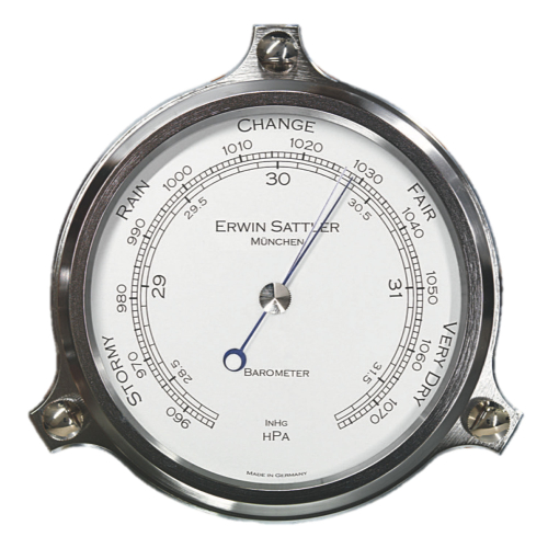 Barometer von Erwin Sattler zur genauen Wettervorhersage – klassische Mechanik und feines Design