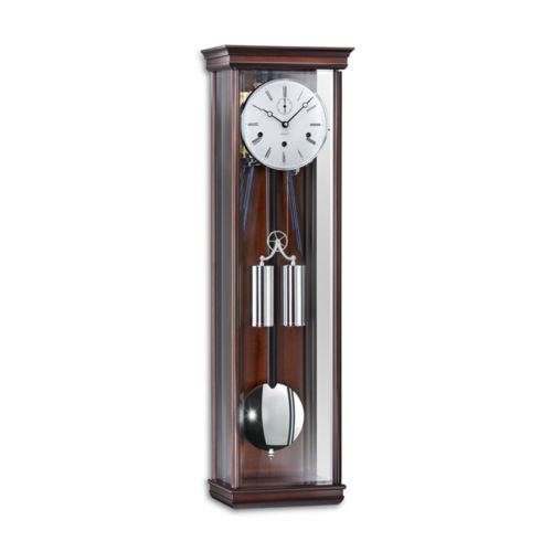 Elegante Kieninger Wanduhr 2173-22-02 mit verchromten Gewichten und Pendel.