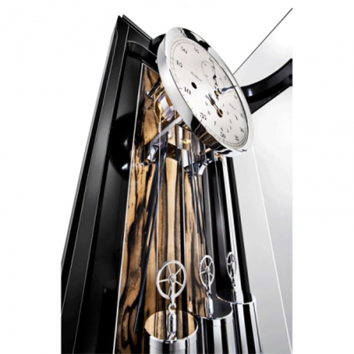 Kieninger - Wanduhr 2566-57-01 – Extravaganz in Schwarz & Ebenholz mit deutschem Kirchturmschlag – Bild 3