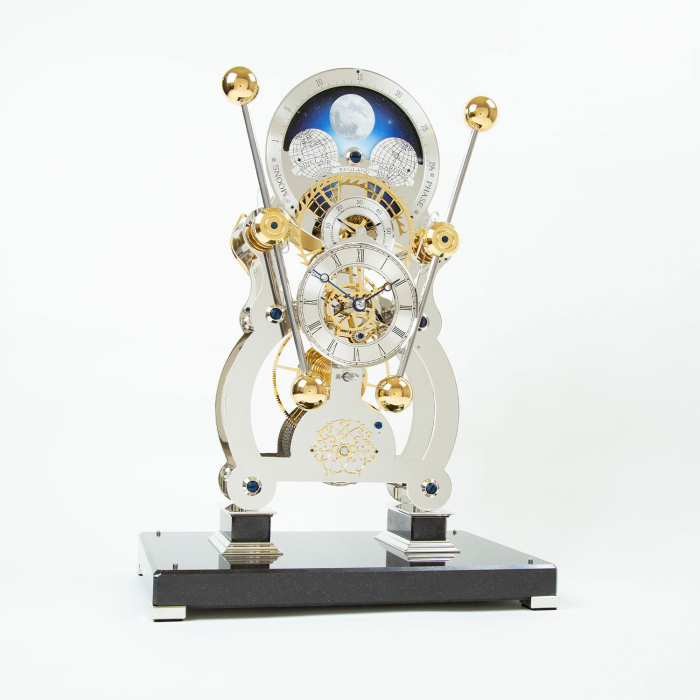 Sinclair Harding Moonphase Sea Clock in Platin auf Granitsockel – exklusive Ausführung
