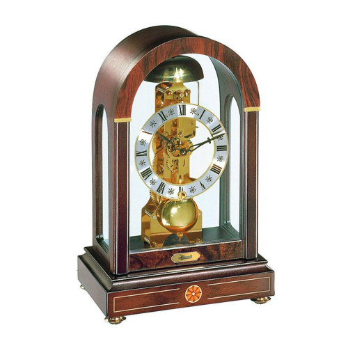 Hermle Tischuhr 22712-030791 mechanische Tischuhr mit Glasgehäuse, Pendel und sichtbarem Uhrwerk