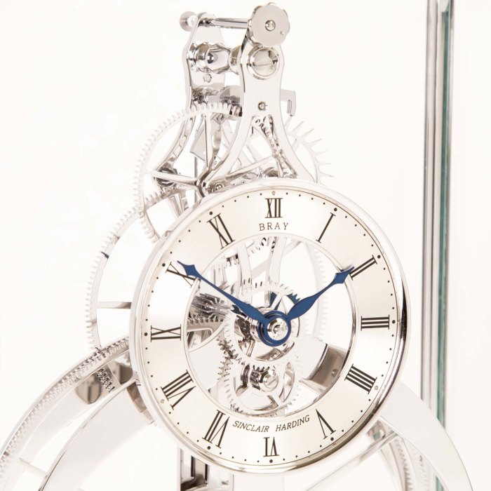 Zifferblatt der Sinclair Harding Rosemary Uhr in Rhodium – feine englische Uhrmacherkunst