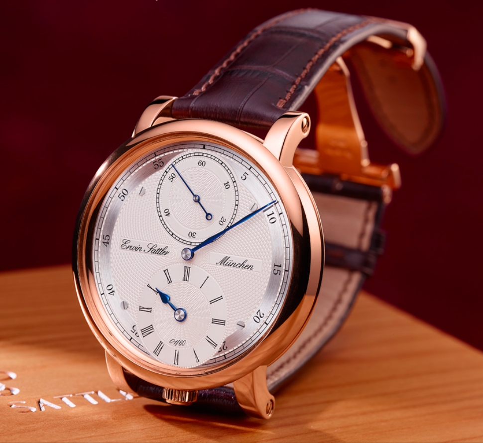 Erwin Sattler Armbanduhr Regulateur 1920 Rosegold