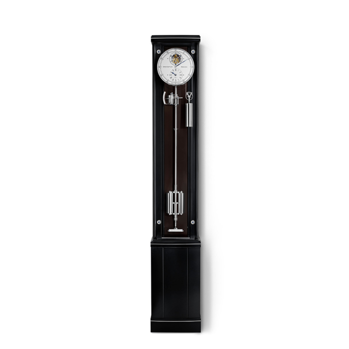 Standuhr Illumina Secunda in Schwarz/Braun von Erwin Sattler – moderne Präzisionsuhr mit Sekundenpendel