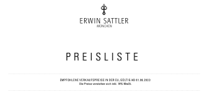 Erwin Sattler Preisliste 2023