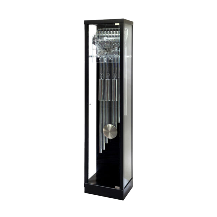 Kieninger Standuhr 0125-96-02 im modernen schwarzen Design mit verglastem Gehäuse