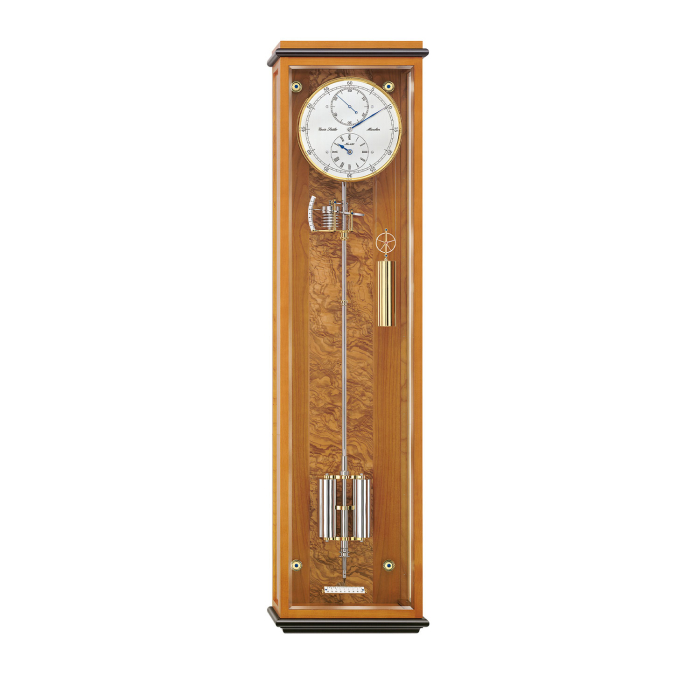 Erwin Sattler Classica Secunda 1985 M in Kirschbaum – exklusive Wandpendeluhr mit fein gearbeiteter Holzfront