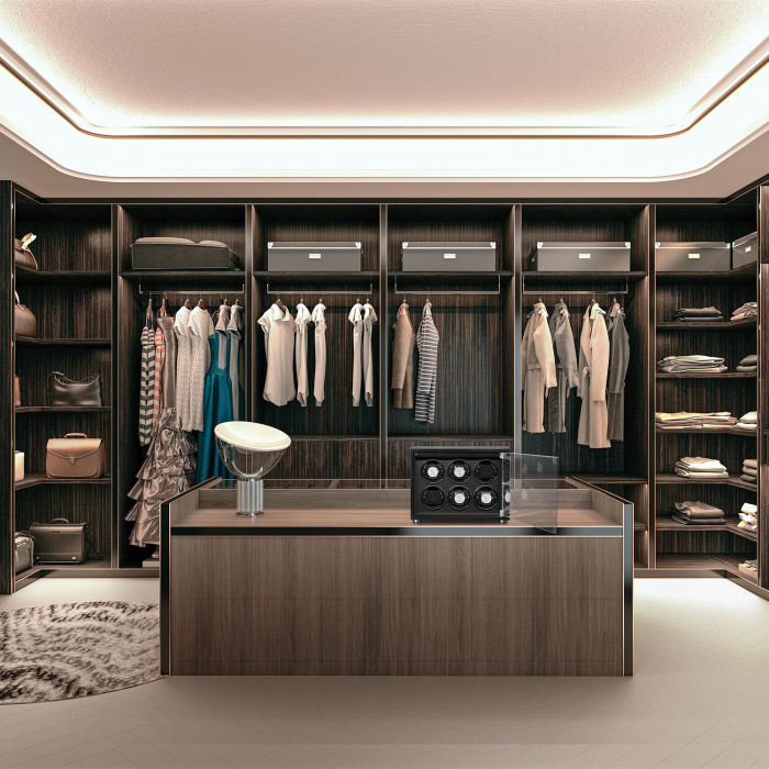 Rotalis 6 Wood in schwarzer Ausführung – stilvoll platziert im modernen Interieur